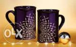 Новый набор из 2 чашек фиолетового цвета с праздничным узором Ив Роше