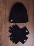 Комплект шапка + перчатки черные Nike
