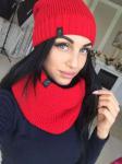 Женский теплый набор: шапка и шарф хомут