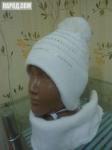 Зимняя шапка и шарф 44-46 Agbo Польша Молочный