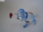 Фигурка статуэтка стеклянная ручной работы Пятачок голубой